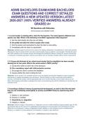 ASWB BACHELORS EXAM&sol;ASWB BACHELORS EXAM QUESTIONS AND CORRECT DETAILED ANSWERS A NEW UPDATED VERSION LATEST 2026-2027 &lpar;100&percnt; VERIFIED ANSWERS&rpar; ALREADY GRADED A&plus;