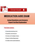 Medication Aide Exam 2025&ndash;2026 &ndash; 300&plus; Practice Questions & Verified Answers