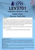 LEV3701 Assignment 2 &lpar;ANSWERS&rpar; Semester 1 2026 - DISTINCTION GUARANTEED