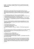 NUR 115 FINAL EXAM PRACTICE QUESTIONS AND ANSWERS