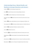 Understanding Stress&comma; Mental Health&comma; and  Resiliency Concepts Questions and answers  Perception - the act of becoming aware through the senses  Stress - the ration of the body and mind to everyday challenges and demands  Anxiety - the condition of feeling