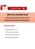 NRNP 6675 Midterm Exam 2025&ndash;2026 &ndash; Walden PMHNP Care Across the Lifespan II &lpar;Verified Q&A&rpar;