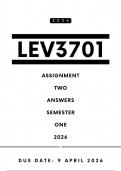 LEV3701 Assignment 2 Answers - Semester 1 &comma; 2026 &vert; Due Date 9 April 2026