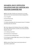 NGN MENTAL HEALTH CERTIFICATION EVALUATION EXAMS 2026 QUESTIONS WITH SOLUTIONS GUARANTEED PASS