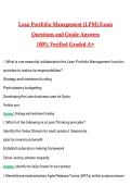 Lean Portfolio Management &lpar;LPM&rpar; Exam Actual 2026 &sol; 2027 Questions with Verified Answers Grade A&plus; Guarantee