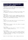 CIA Exam&colon; Part 1 Questions and Answers 100&percnt; Verified