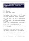 CIA Part 1 Multiple Choice Questions with Answers 100&percnt; Solved and Updated