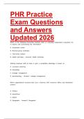 PHR Practice Exam Questions and Answers Updated 2026