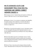 NR 572 ADVANCED ACUTE CARE  MANAGEMENT FINAL EXAM 2026 PRACTICE  QUESTIONS AND ANSWERS DETAILED REVIEW 