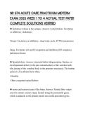 NR 574 ACUTE CARE PRACTICUM MIDTERM EXAM 2026 WEEK 1 TO 4 ACTUAL TEST PAPER COMPLETE SOLUTIONS VERIFIED