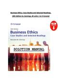 Business Ethics&comma; Case Studies and Selected Readings&comma;   10th Edition by Jennings&comma; All units 1 to 9 Covered 