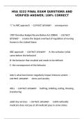 HSA 3222 Final Exam Questions & Verified Answers &ndash; 100&percnt; Correct