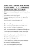 NR 574 ACUTE CARE PRACTICUM MIDTERM  EXAM 2026 WEEK 1 TO 4 COMPREHENSIVE  STUDY GUIDE SOLVED QUESTION SET
