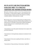 NR 574 ACUTE CARE PRACTICUM MIDTERM EXAM 2026 WEEK 1 TO 4 PRACTICE QUESTIONS AND ANSWERS DETAILED REVIEW