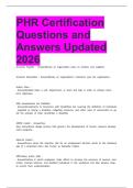 PHR Certification Questions and Answers Updated 2026