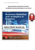 Business Statistics and Analytics in Practice&comma;   9th Edition by Bowerman All Chapters 1 to 20 Covered 