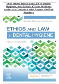 Test Bank for Ethics and Law in Dental Hygiene 4th Edition by Kristin Minihan-Anderson &lpar;ISBN 9780323761192&rpar; &ndash; All Chapters Complete Verified Exam Guide 2026 Instant PDF Download