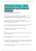 phr  latest 2026 &vert; 2027 package deal Questions and Answers All Verified