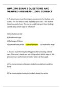 NUR 240 Exam 2 Questions & Verified Answers &ndash; 100&percnt; Correct