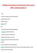 Michigan Jurisprudence Exam Actual 2026 &sol; 2027 Questions with Verified Answers Grade A&plus; Guarantee