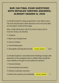 NUR 240 Final Exam Questions & Detailed Verified Answers &ndash; Already Graded A &lpar;2026&rpar;