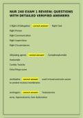 NUR 240 Exam 1 Review&semi; questions with detailed verified answers