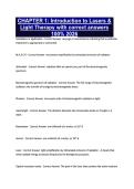 CHAPTER 1&colon; Introduction to Lasers & Light Therapy with correct answers 100&percnt; 2026