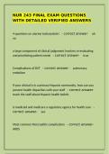 NUR 243 Final Exam Questions & Detailed Verified Answers