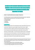 NJ HEALTH AND ACCIDENT INSURANCE ACTUAL EXAM 2026&sol;2027 &vert; 100&percnt; Correct Answers &vert; New Jersey Health & Accident License Exam &vert; Questions & Answers &vert; Pass Guaranteed - A&plus; Graded