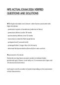 NPS ACTUAL EXAM 2026 VERIFIED QUESTIONS AND SOLUTIONS