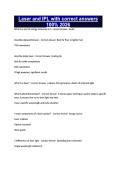 Laser and IPL with correct answers 100&percnt; 2026