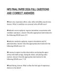 NPS FINAL PAPER 2026 FULL QUESTIONS AND CORRECT ANSWERS