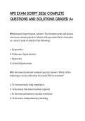 NPS EXAM SCRIPT 2026 COMPLETE QUESTIONS AND SOLUTIONS GRADED A&plus;