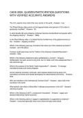 CADS 2000- QUIZZES PARTICIPATION QUESTIONS WITH VERIFIED ACCURATE ANSWERS