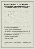 PCB 3023 Molecular Cell Biology Exam 1 Questions & Verified Solutions