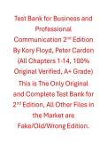 Test Bank Business and Professional Communication 2nd Edition By Kory Floyd&comma; Peter Cardon