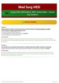 Med Surg HESI 100&plus; &lpar;Latest 2025-2026 Edition&rpar; 100&percnt; Verified Q&A &plus; Answer Key Solutions
