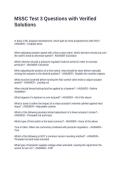 MSSC Test 3 Questions with Verified Solutions
