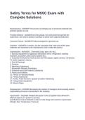 Safety Terms for MSSC Exam with Complete Solutions