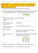 2026&sol;2027 Central Dogma of Molecular Biology&colon; DNA&comma; RNA&comma; and Protein Structure and Function 100&percnt; Guaranteed A&plus;