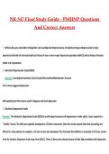 NR 547 Final Study Guide - PMHNP Actual 2026 &sol; 2027 Questions with Verified Answers Grade A&plus; Guarantee