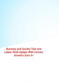 Business and Society Test one Latest 2026 Update With Correct Answers Sure A&plus;