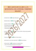BIO LAB EXAM 2 &lpar;LABS 3&comma; 4&comma; 5&rpar; QUESTIONS AND ANSWERS&period; VERIFIED 2026&sol;2027&period;