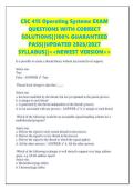 CSC 415 Operating Systems EXAM  QUESTIONS WITH CORRECT  SOLUTIONS&vert;&vert;100&percnt; GUARANTEED  PASS&vert;&vert;UPDATED 2026&sol;2027  SYLLABUS&vert;&vert;<<NEWEST VERSION>> 