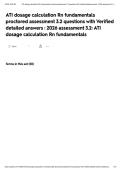 ATI dosage calculation Rn fundamentals proctored assessment 3&period;2 questions with Verified detailed answers &colon; 2026 assessment 3&period;2&colon; ATI dosage calculation Rn fundamentals