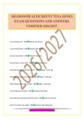 SHADOW HEALTH - HEENT TINA JONES EXAM QUESTIONS AND ANSWERS&period; VERIFIED 2026&sol;2027&period;