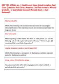 RRT TMC ACTUAL am &vert;&vert; Most Recent Exam Actual Complete Real  Exam Questions And Correct Answers &lpar;Verified Answers&rpar; Already  Graded A&plus; &vert; Guaranteed Success&excl;&excl; Newest Exam &vert;&vert; Just  Released&excl;&excl; 