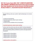 RRT-TMC Practice Exam 2026 -2027 COMPLETE QUESTIONS  AND CORRRECT ANSWERSMost Recent Exam Actual Complete  Real Exam Questions And Correct Answers &lpar;Verified Answers&rpar;  Already Graded A&plus; &vert; Guaranteed Success&excl;&excl; Newest Exam &vert;&vert;