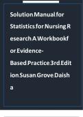 Solution Manual for Statistics for Nursing Research 3rd Edition Grove &ndash; Complete Workbook Solutions PDF