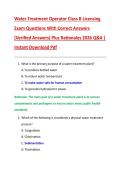 Water Treatment Operator Class B Licensing  Exam Questions With Correct Answers  &lpar;Verified Answers&rpar; Plus Rationales 2026 Q&A &vert;  Instant Download Pdf 